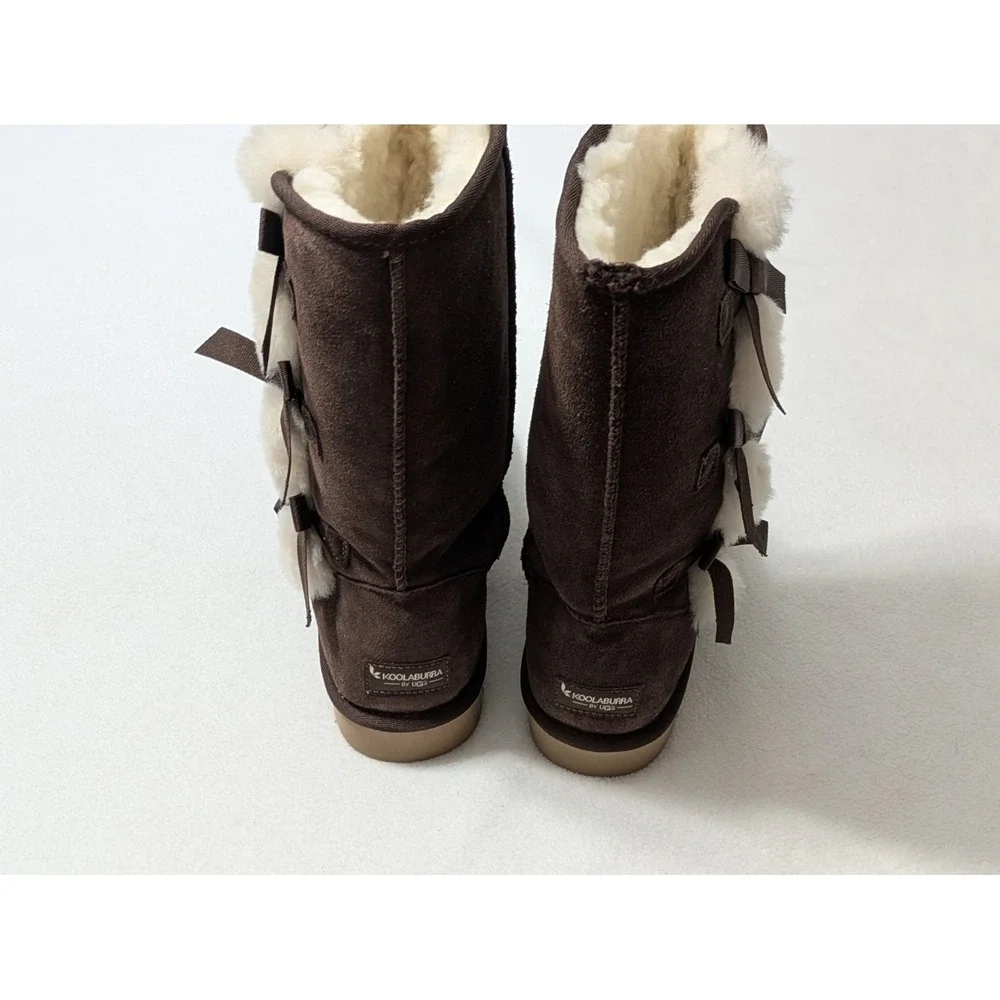 KOOLABURRA BY UGG VICTORIA TALL BROWN GRIZZLY SOFT SUEDE WOMEN'S BOOTS 9 NEW